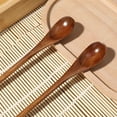 thumbnail image 5 of Troglfold stirring spoon 2pcs Small Wooden Spoons Long Handle for Coffee Tea Stirring,9.06"X0.79"X0.2", 5 of 10