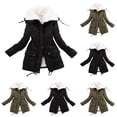 thumbnail image 4 of Women Fuzzy Sherpa Jackets Lamb Wool Padded Coat Faux Shearling Warm Hooded Fuzzy Winter Overcoat, 4 of 6