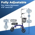 thumbnail image 6 of KneeRover Deluxe KneeCycle - Steerable, Foldable Knee Scooter for Surgery Recovery, Blue, 6 of 17