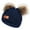 Navy, variant on Kiplyki Kids Winter Beanie Hat Warm Knit Thick Ski Cap With PomPom For 1-11 Years Old For Girls Boys