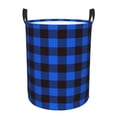 thumbnail image 6 of Lsque Buffalo Plaid Blue Black pattern Laundry Hamper Basket, Tall Woven Rope Hamper Basket for Clothes, Lightweight Storage Basket, Collapsible Waterproof-Medium, 6 of 8