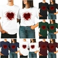 thumbnail image 5 of WREESH Matching Couples Shirts Set Valentine's Day Graphic Tees with Heart Printed T-Shirts Anniversary Gifts for Him and Her Olive Green, 5 of 5