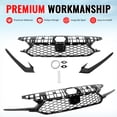 thumbnail image 3 of Ikon Motorsports Front Upper Grille Fits 2025-2026 Honda Civic Sedan & Hatchback Type R TR Style Gloss Black ABS Replacement Front Bumper Hood Grille, 3 of 9