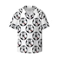 thumbnail image 4 of Uemuo Happy Football Pattern Cotton Linen Short Sleeve Shirts,Casual Lightweight Button Down Shirts,Vacation Beach Summer Tops-4X-Large, 4 of 7