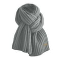 thumbnail image 4 of Women's Winter Knit Warm Scarf Super Soft Long Knit Scarves (Grey One Size), 4 of 5