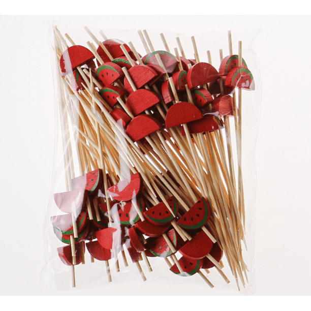 100 Counts Handmade 4.7" Cocktail Sticks Sandwich Fruit Toothpicks