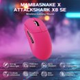 thumbnail image 2 of ATTACK SHARK X8 SE Wireless Gaming Mouse 55g Ultra-Lightweight Wired/BT/2.4GHz Wireless Programmable 25000 DPI Ergonomics Gamer Mice For PC Mac PS4 PS5 Xbox one Switch - Pink With Tape, 2 of 9