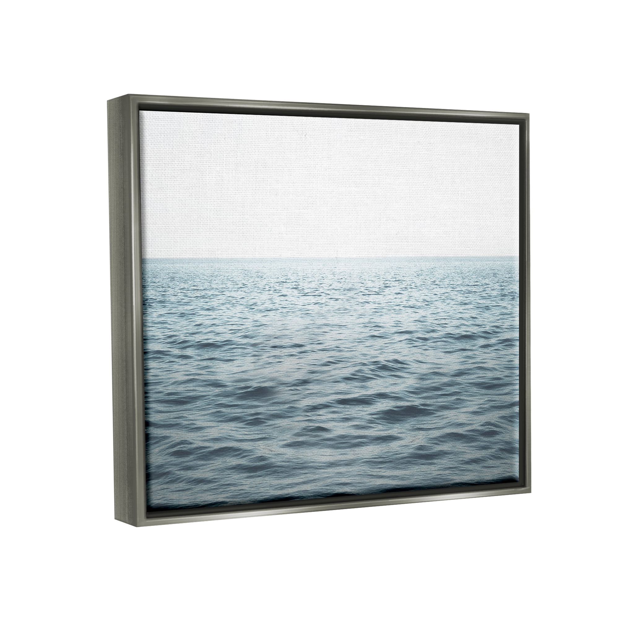 Stupell Industries Blue Sea Waves Photography Nature Photography Gray Floater Framed Art Print Wall Art, 31 x 25