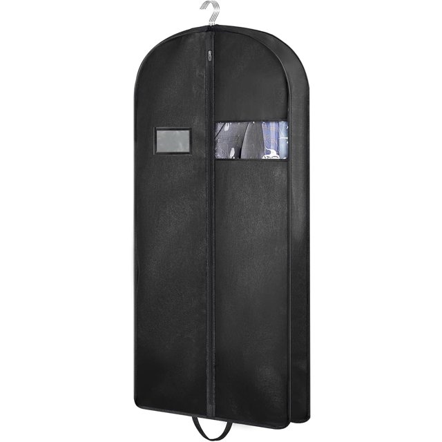 43" Garment Bags for Travel,Garment Bags for Hanging Clothes,Transparent Window,Card Bag,Metal Zipper, Dustproof and Moisture-proof,Large Capacity Design, Suitable for Suits, Sweaters, Dance Costumes