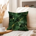 thumbnail image 3 of Ethan Taylor Abstract Throw Pillow Soft Cushion Cover 'Green Gold Geode Crystal Dream Crystals Modern Marble Agate' Fractal Pattern Decorative Square Accent Pillow Case, 18x18 Inches, Green, Gold, 3 of 5