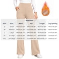 thumbnail image 2 of cocolona Womens Winter Casual Fleece Flare Pants Solid Color Elastic Waist Wide Leg Gym Workout Yoga Pants with Pockets, 2 of 5