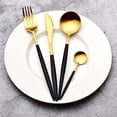 thumbnail image 2 of BeesClover 4pcs Cutlery Set Non-slip Smooth Edge Comfortable Grip 304 Stainless Steel Knife Fork Set Ideal for Home Restaurant, 2 of 8