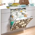 thumbnail image 2 of Yayeee Magnetic Dishwasher Cover for The Front Decoration Home Kitchen Machine Sticker Protector, Brown Floral, 2 of 6