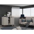 thumbnail image 3 of Manhattan Comfort Hampton 7 Shelves Wood Buffet Stand Cabinet in Off White, 3 of 11