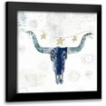 thumbnail image 1 of Ogren, Sarah 20x20 Black Modern Framed Museum Art Print Titled - Navy Cow Skull, 1 of 5