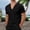 Black, variant on Linen T Shirts for Man Summer Lightweight Breathable Short Sleeve Deep V Neck Relaxed Fit Plain Tshirts Mens Tees