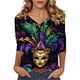 thumbnail image 3 of TaTaai Women's Fashion Christmas Printed Loose Casual V Neck With Three Quarter Sleeves And 3/4 Sleeves T-shirt Pullover Top Gift, 3 of 5
