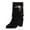 Black, variant on PEASKJP Waterproof Boots for Women Mid Calf Chunky Heels Patent Leather Boots,Black 37