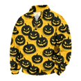 thumbnail image 5 of IYYVV Halloween Quarter Zip Up Sweaters for Men Lightweight Mock Neck Pullover Casual Pumpkin Printed Sweaters Yellow 3XL, 5 of 6