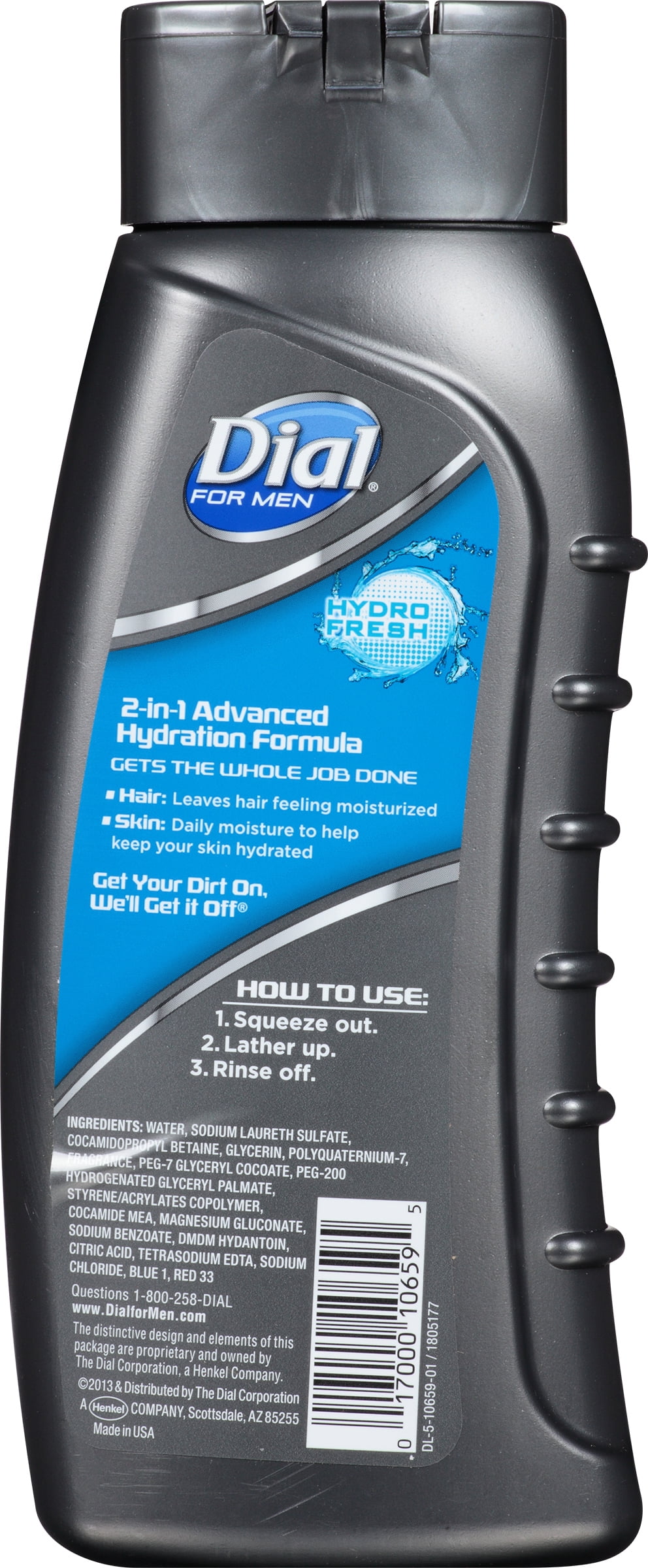 Dial For Men Hair + Body Wash, Hydro Fresh, 32 Unzen (ca. 946 Ml) - Für Haar & Körper, Erfrischend