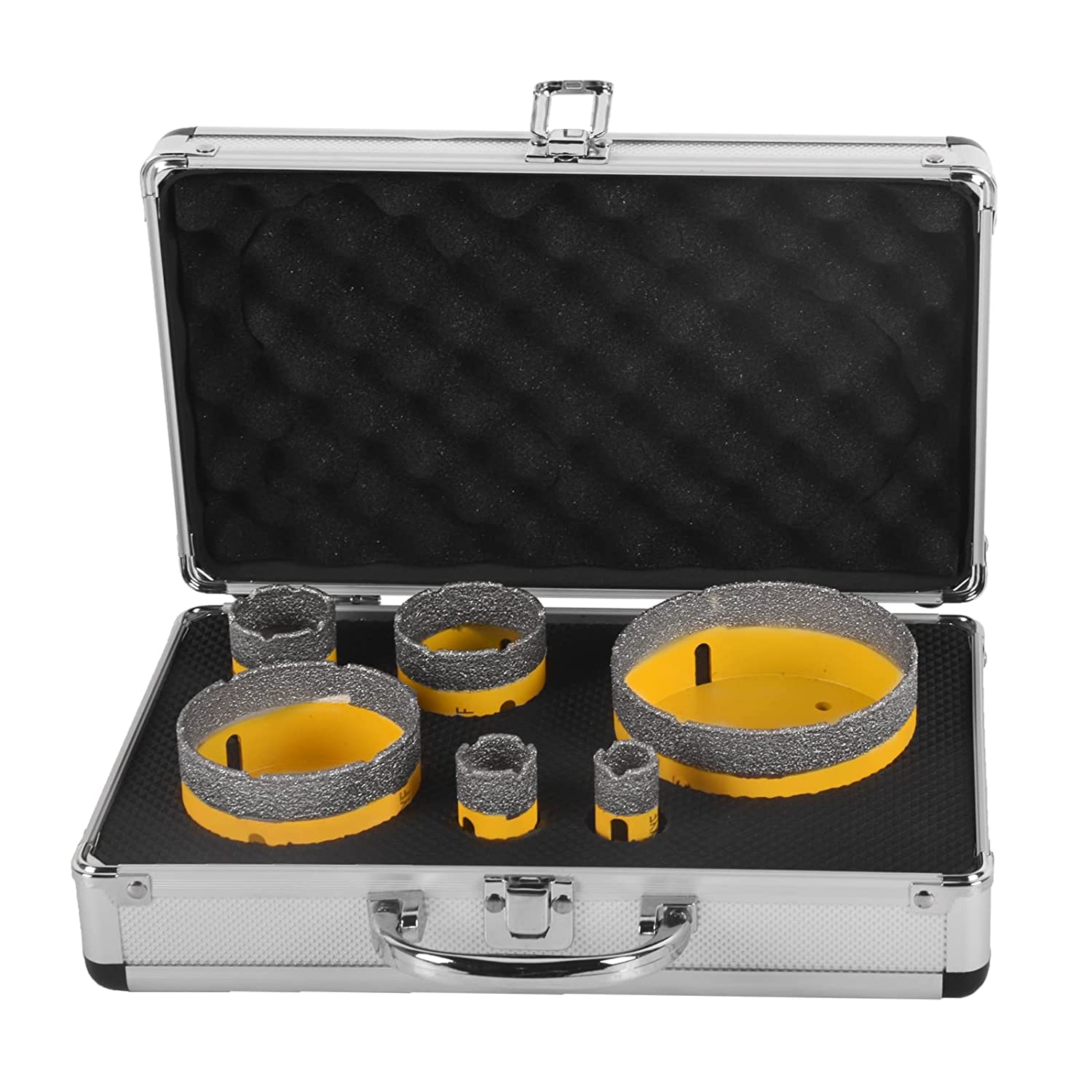 DAWOT 6PCS Diamond Core Drill Bits Set Tile Hole Saw Kit Vacuum Brazed Core Drill Bits(20/25/35/50/75/100mm) for Glass Marble Granite Stone Porcelain Tile Ceramic Brick