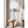 thumbnail image 5 of Wall Art Prints, Fall Pumpkin Framed Canvas Prints for Bedroom Living Room Bathroom Office, Thanksgiving Blue White Orange Plants Wood Gallery Wrap Wall Art Poster for Gifts Home Decor 16"x16", 5 of 9