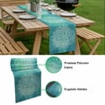 thumbnail image 5 of Turquoise Boho Table Runner - 108 Inch Long, Kitchen Dining Table Runner Dresser Scarves, Oriental Abstract Motifs Traditional Bohemian Farmhouse Decor for Coffee Tables Wedding Party Banquet, 5 of 8