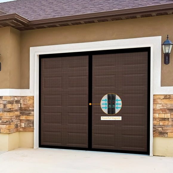 Magnetic Garage Door Screen 10x8ft, Durable Fiberglass Garage Door Screen