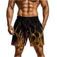 thumbnail image 2 of Men's Shorts Casual Casual Shorts for Men Casual Homewear Flame Printing Funny Printed Trousers Beach Sports Shorts Fast-Drying Trousers Orange M, 2 of 9