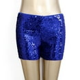 thumbnail image 6 of QATAINLAV Blue Women Sparkly Sequin Shorts Glitter Elastic High Waisted Straight Leg Shorts Festival Party Outfits, 6 of 9