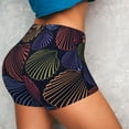 thumbnail image 4 of Xecao Colorful Shells Print Workout Shorts for Women Soft Smooth Gym Yoga Scrunch Active Tennis Workout Running Shorts, 4 of 9