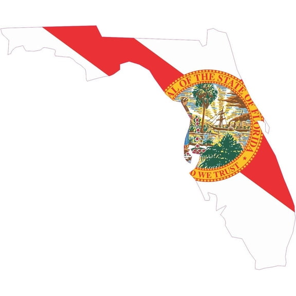 4.5in x 4in Die Cut Florida State Flag Bumper Sticker Vinyl Flag Decals