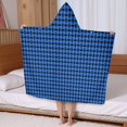 thumbnail image 5 of Blue Black Geometric Pattern Hooded Bath Towel，50"x30" for Ages 3 To 12 Kids, Quick Dry Lightweight Soft Microfiber Hood Beach Towel Cover Up for Kids, 5 of 7