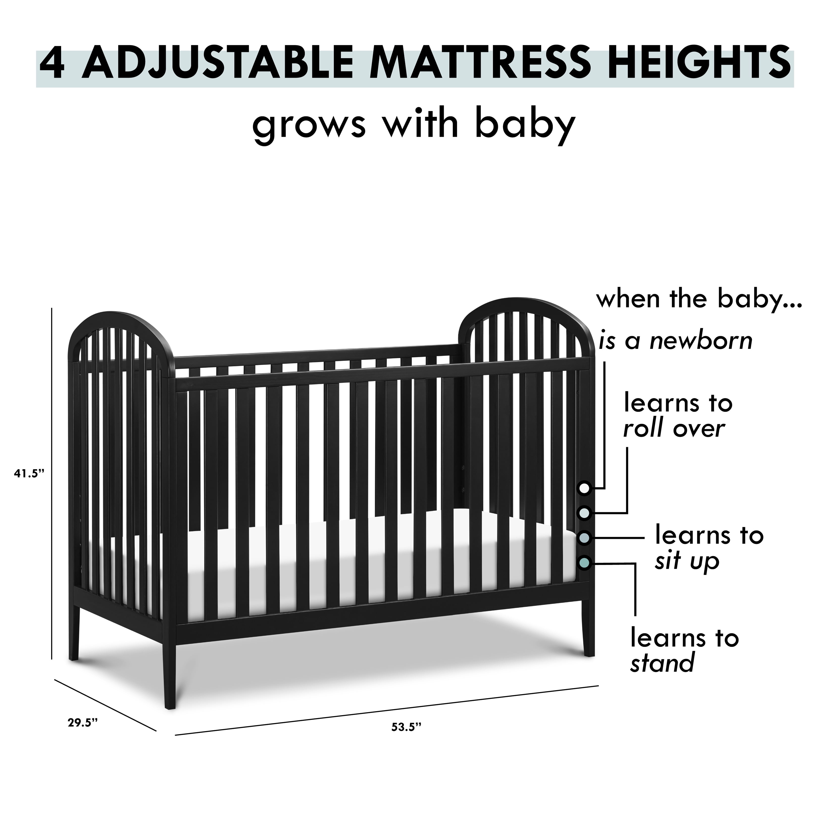 DaVinci Beau 3-in-1 Convertible Crib, Ebony