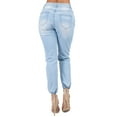 thumbnail image 3 of Fashion2Love Women's Juniors/Plus Size High Waist Distressed Elastic Cuffed Denim Joggers, 3 of 8