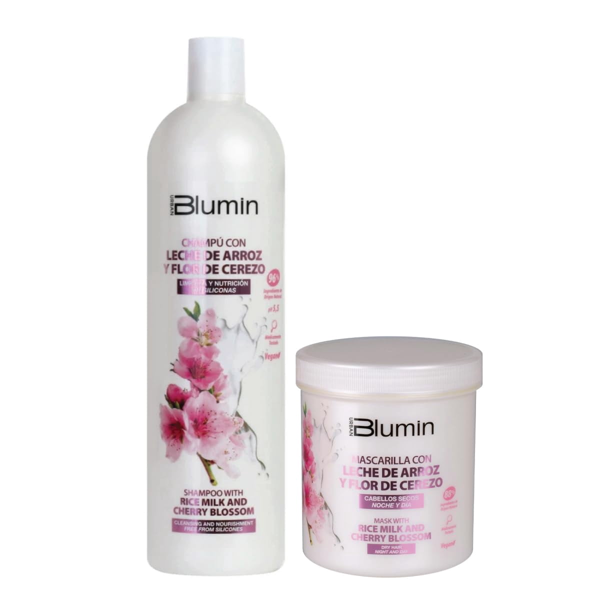 Blumin Rice Milk and Cherry Blossom Hair Mask for Normal or Dry Hair, 700 ml