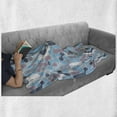 thumbnail image 6 of Abstract Soft Flannel Fleece Throw Blanket, Grunge Retro Pattern with Circles Large Dots Rounds Artwork, Cozy Plush for Indoor and Outdoor Use, 50" x 60", Pale and Sky Blue Mauve, by Ambesonne, 6 of 6