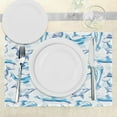 thumbnail image 3 of Ambesonne Ocean Life Place Mats Set of 4, Sketch of Dolphins, Standard Size, Turquoise White, 3 of 6
