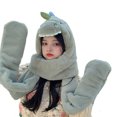 thumbnail image 1 of Pequeño dinosaurio sombrero bufanda una mujer otoño e invierno coreano cálido lindo felpa oreja protección guantes de dibujos animados conjunto de tres piezas Fridja nalpqowj27253, 1 of 7