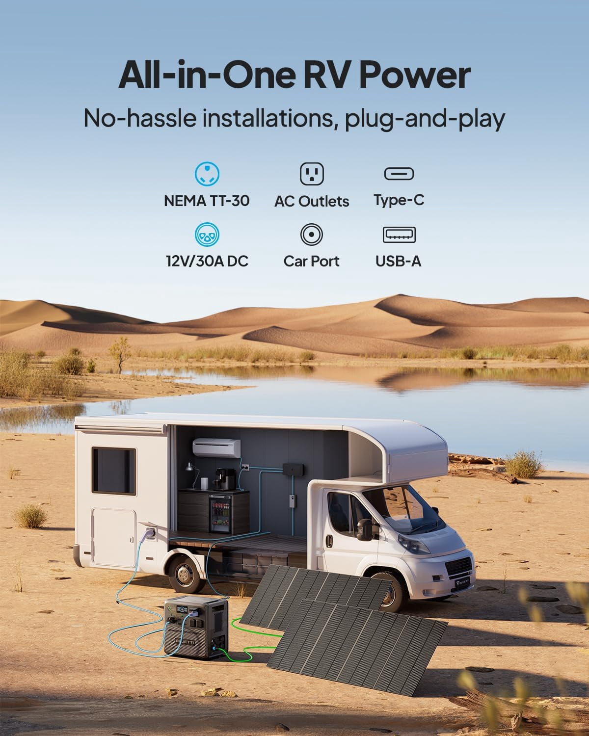 Restored BLUETTI Portable Power Station AC240 + B210Expandable to 3686Wh, 3 AC Outlets, IP65 Solar Generator for Camping, RV, and Home Backup (Refurbished)
