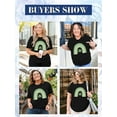 thumbnail image 6 of XCHQRTI Lucky Leaf Clover Women Shirt Plus Size T-Shirt St. Patrick's Day Graphic Top Oversized O Neck Tee, 6 of 9