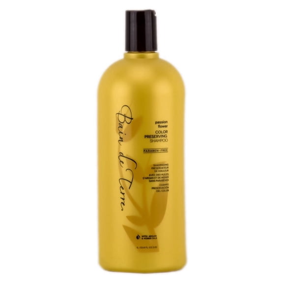32 oz , Bain de Terre Passion Flower - Color Preserving Shampoo, hair scalp beauty - Pack of 1 w/ Sleek 3-in-1 Comb/Brush