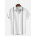 thumbnail image 2 of Nouvelle Chemise Ample d'Été à Manches Courtes avec Motif Rayé Créatif et Impression Numérique 3D pour Hommes, 2 of 4