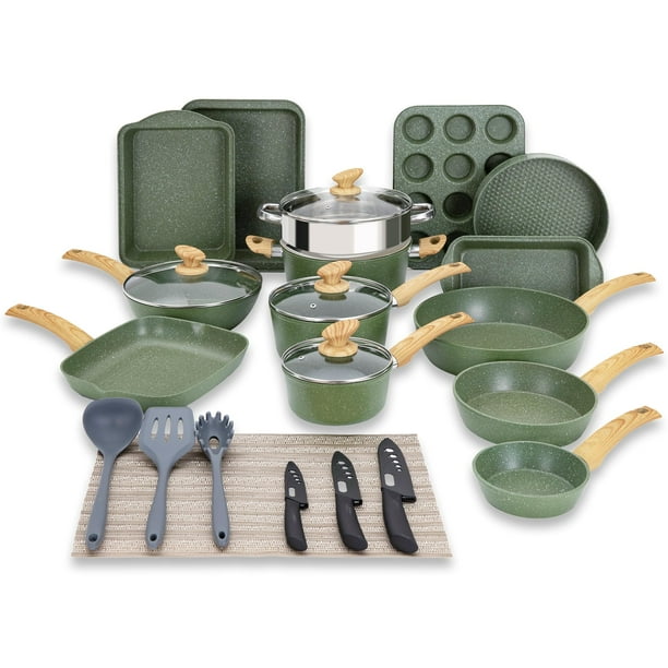 Set de utensilios de cocina Kitchen Academy, antiadherentes, 30 piezas, para inducción