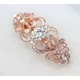 thumbnail image 3 of Faship Clear Crystal Rose Gold Plated Floral Hair Barrette, 3 of 4