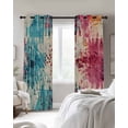 thumbnail image 3 of Teal Pink Orange Blackout Curtains 63 Inches Long for Bedroom, Boho Vintage Abstract Splashing Art Thermal Insulated Room Darkening Black Out Window Curtain Panels Grommet Drapes for Living Room, 3 of 7