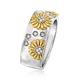 thumbnail image 3 of Ross-Simons Diamond Sunflower Ring in Sterling Silver and 18kt Gold Over Sterling, Women's, Adult, 3 of 5