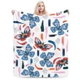 thumbnail image 6 of LNWH Watercolor Two Color Butterfly Art Pattern Throw Blanket, Fluffy Soft Cozy Bed Flange Plush Blankets, 40"x30", 6 of 8