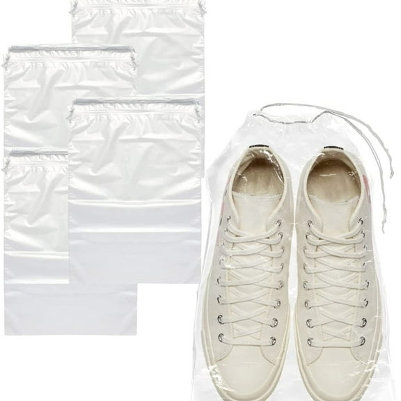 Travel Shoe Bags 12" x 16.5" in Bulk. Pack of 1000 Clear Pla