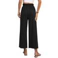 thumbnail image 4 of SLADYGLO Women Drawstring High-Waisted Wide-Legged Cotton Linen Trousers, 4 of 7